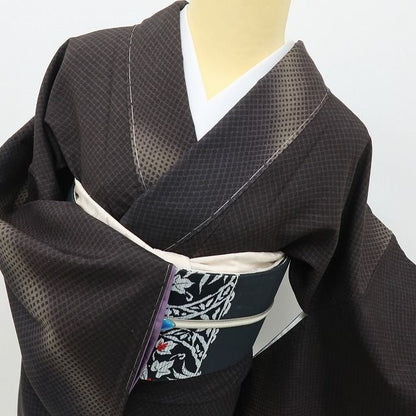 六花-RIKKA- 新品 正絹 証紙付 草木染 トールサイズ 赤城紬 静かに見えて、粋を奏でるハンサムな紬♪ 着物 A6022