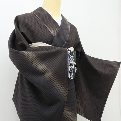 六花-RIKKA- 新品 正絹 証紙付 草木染 トールサイズ 赤城紬 静かに見えて、粋を奏でるハンサムな紬♪ 着物 A6022