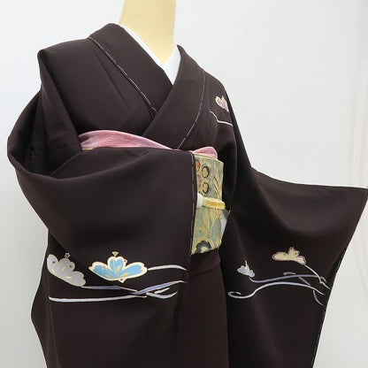 六花-RIKKA- 新品 正絹 トールサイズ 松 仕付け糸付 訪問着 シックに恋して、ポップに弾む♪ 着物 A6026