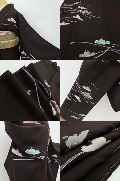 六花-RIKKA- 新品 正絹 トールサイズ 松 仕付け糸付 訪問着 シックに恋して、ポップに弾む♪ 着物 A6026