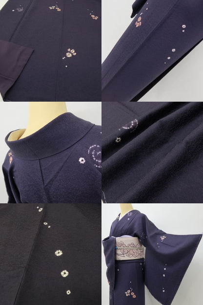 六花-RIKKA- 美品未着用 正絹 絞り ふんわり舞う、私だけの初雪と綿あめ♪ トールサイズ 小紋 着物 A6035