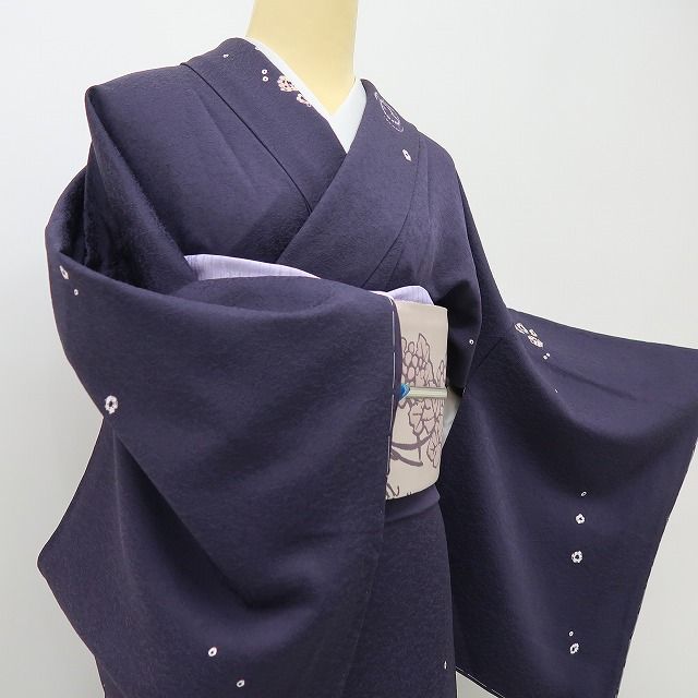 六花-RIKKA- 美品未着用 正絹 絞り ふんわり舞う、私だけの初雪と綿あめ♪ トールサイズ 小紋 着物 A6035