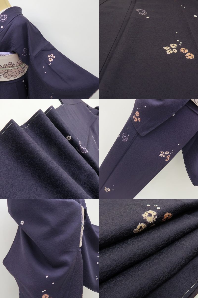 六花-RIKKA- 美品未着用 正絹 絞り ふんわり舞う、私だけの初雪と綿あめ♪ トールサイズ 小紋 着物 A6035