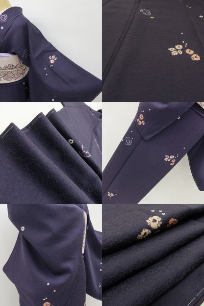 六花-RIKKA- 美品未着用 正絹 絞り ふんわり舞う、私だけの初雪と綿あめ♪ トールサイズ 小紋 着物 A6035