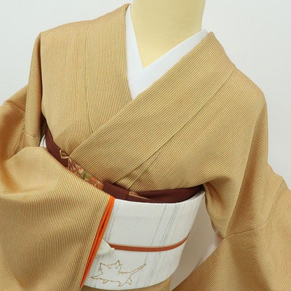 六花-RIKKA- 美品 正絹 鮫模様 トールサイズ 三度美味しい！ゴールデンイエロー☆ 江戸小紋 着物 A6040