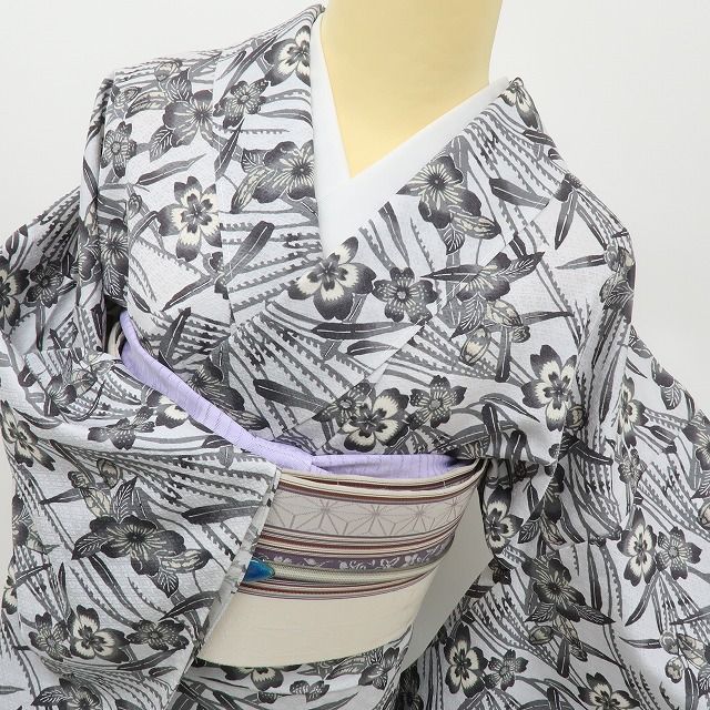 六花-RIKKA- 新品 正絹 単衣 高島屋謹製 今っぽい和美人を咲かせる、桜川♪ 仕付け糸付 トールサイズ 小紋 着物 A6051