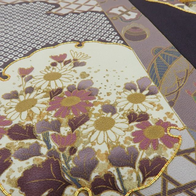六花-RIKKA- 美品 正絹 作家物落款 金駒刺繡 源氏香が舞い、宝が尽くす♪ 訪問着 着物 A6052