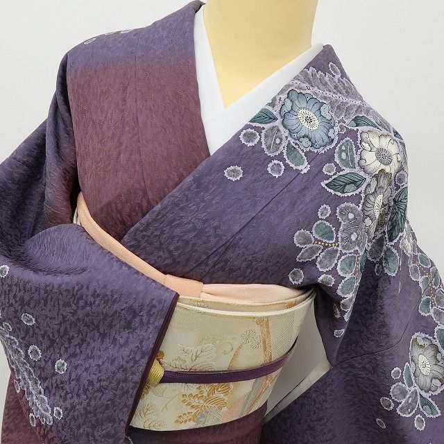 六花-RIKKA- 美品 正絹 林淳一落款 辻が花 絞り 幻の花踊る、水中世界！ 訪問着 着物 A6054