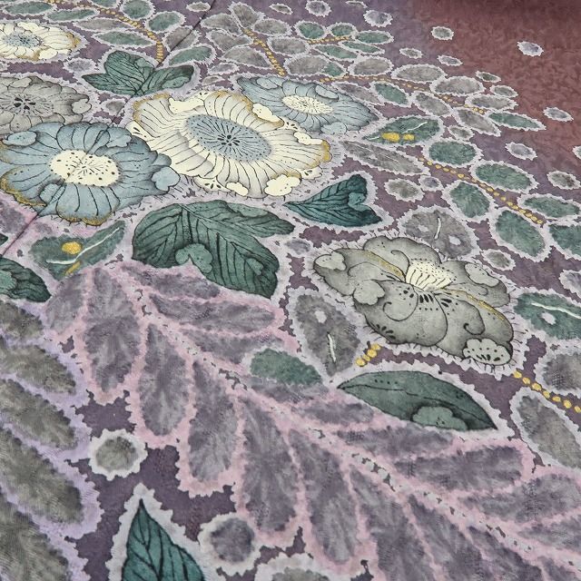 六花-RIKKA- 美品 正絹 林淳一落款 辻が花 絞り 幻の花踊る、水中世界！ 訪問着 着物 A6054