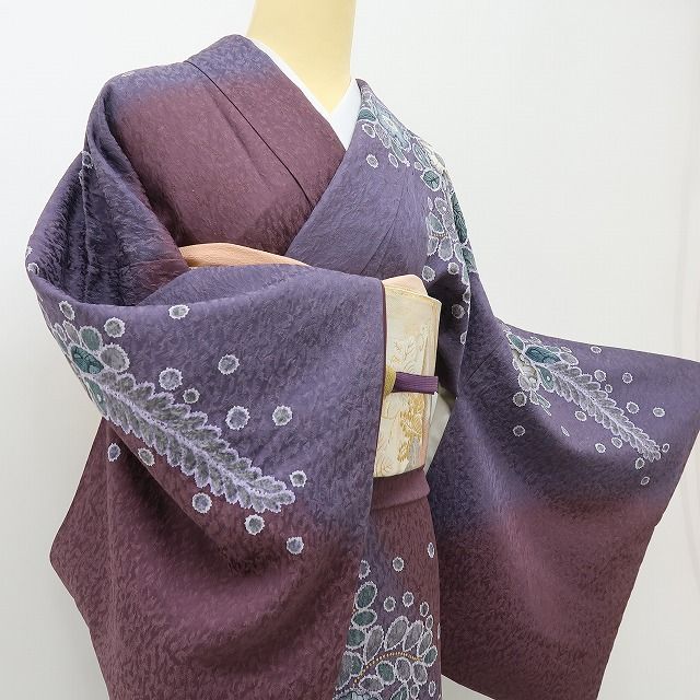 六花-RIKKA- 美品 正絹 林淳一落款 辻が花 絞り 幻の花踊る、水中世界！ 訪問着 着物 A6054