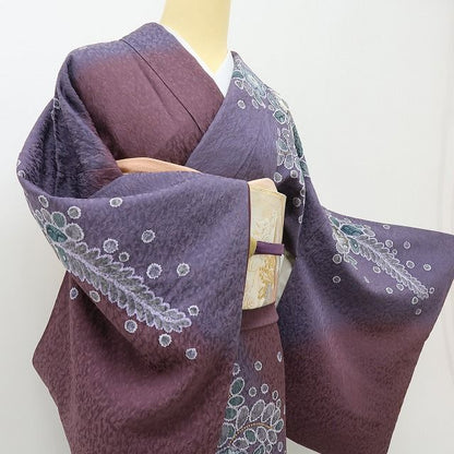 六花-RIKKA- 美品 正絹 林淳一落款 辻が花 絞り 幻の花踊る、水中世界！ 訪問着 着物 A6054