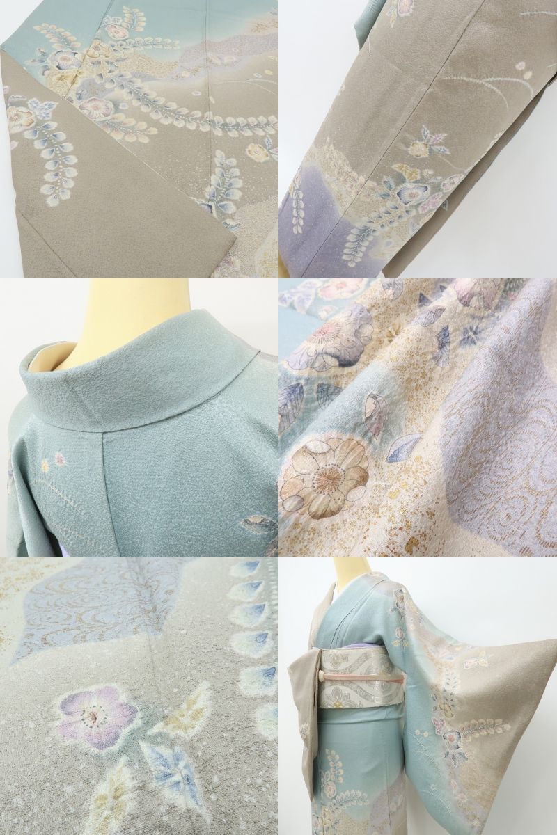 六花-RIKKA- 正絹 翠山工房 絞り 辻が花 秋冬愛し、春を待つ♪ 訪問着 着物 A6055