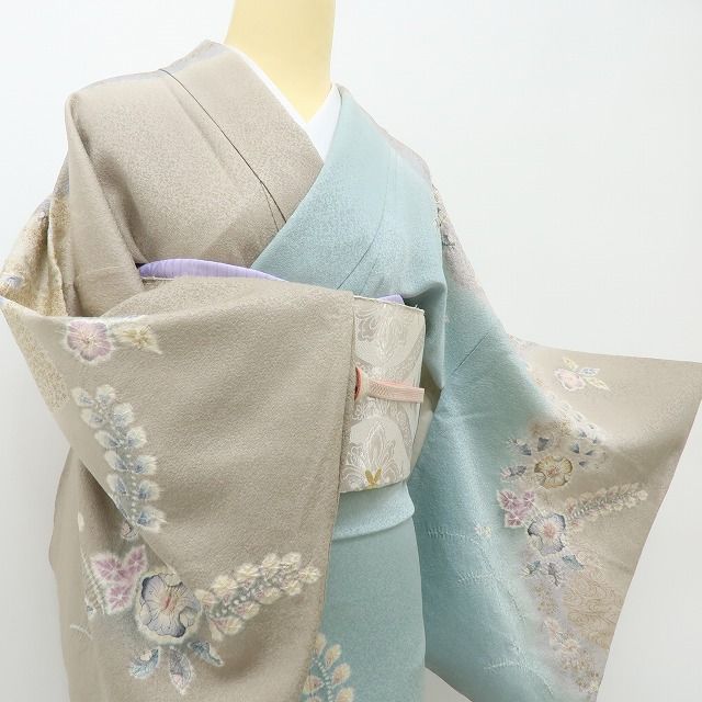 六花-RIKKA- 正絹 翠山工房 絞り 辻が花 秋冬愛し、春を待つ♪ 訪問着 着物 A6055