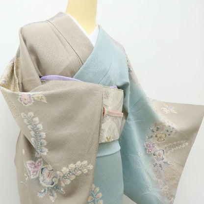 六花-RIKKA- 正絹 翠山工房 絞り 辻が花 秋冬愛し、春を待つ♪ 訪問着 着物 A6055