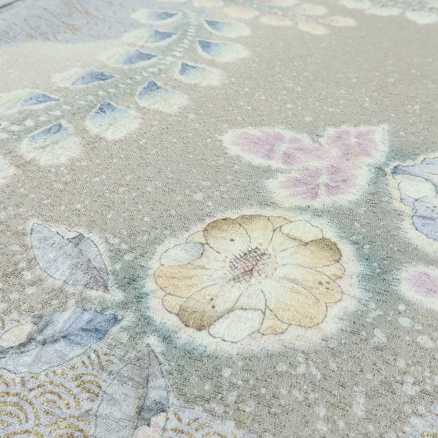 六花-RIKKA- 正絹 翠山工房 絞り 辻が花 秋冬愛し、春を待つ♪ 訪問着 着物 A6055