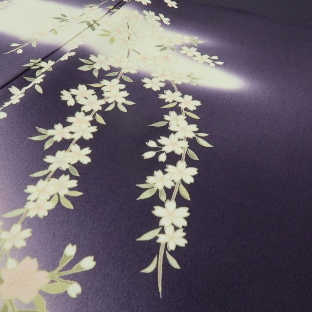 六花-RIKKA- 正絹 トールサイズ 桜 深紫に、桜ひらり。大人の可愛さ、満開です！ 訪問着 着物 A6062