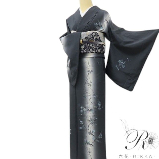 六花-RIKKA- 美品 正絹 トールサイズ 甘さを抑えた大人の美しさ☆ 訪問着 着物 A6064