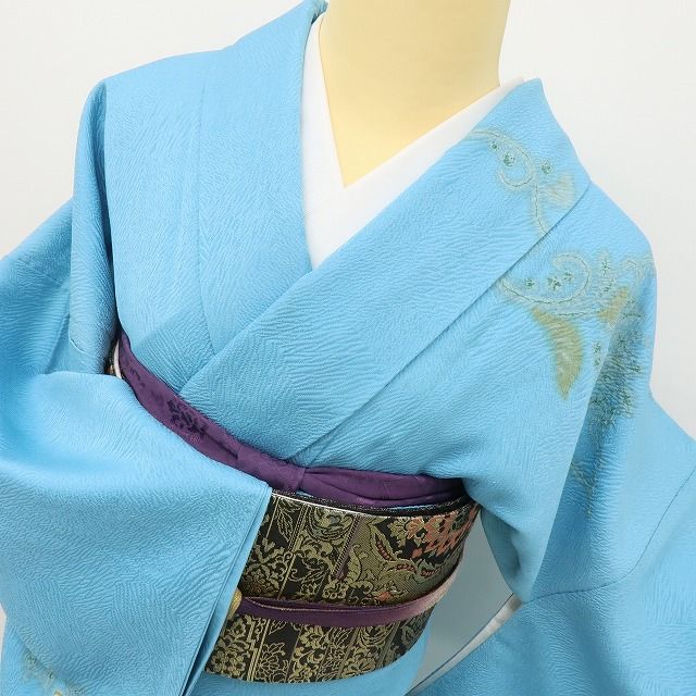 六花-RIKKA- 正絹 滝泰謹製 唐花 新橋色に花咲く、唐花♪ トールサイズ 訪問着 着物 A6067