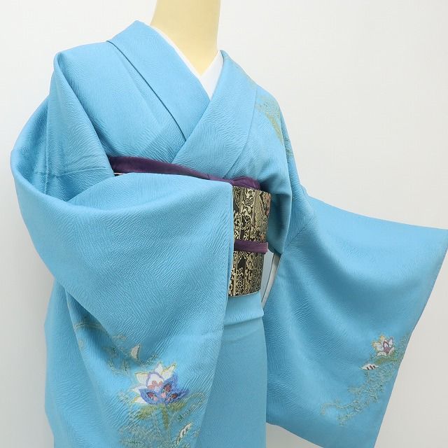 六花-RIKKA- 正絹 滝泰謹製 唐花 新橋色に花咲く、唐花♪ トールサイズ 訪問着 着物 A6067