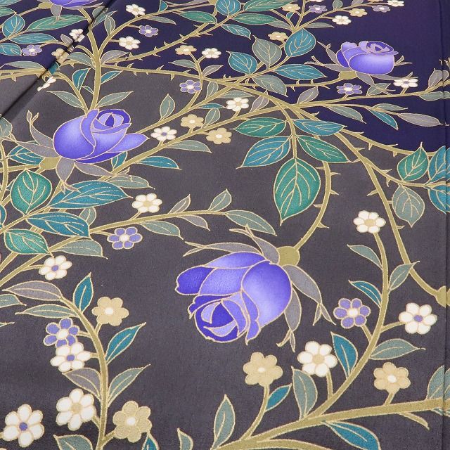 六花-RIKKA- 美品未着用 正絹 薔薇 トールサイズ バイオレットに花開く、わたしだけのバラの園♪ 訪問着 着物 A6072