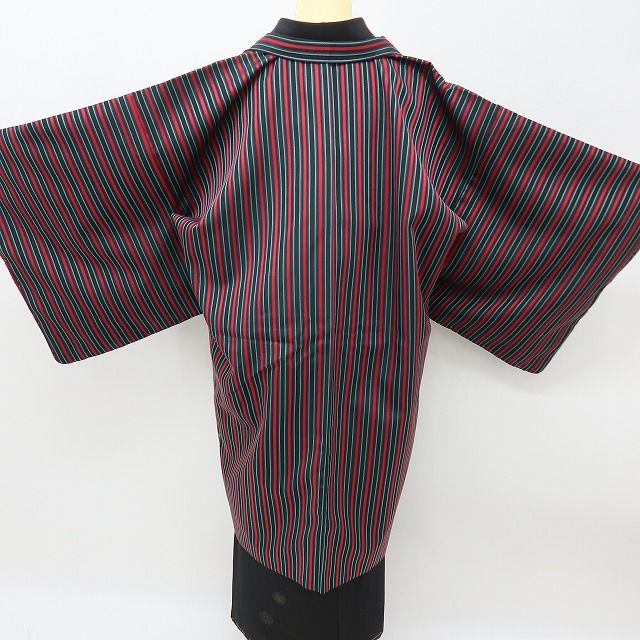 六花-RIKKA- 新品 洗える着物 縦縞 ロング丈 レトロモードな縦縞羽織♪ 仕付け糸付 羽織 着物 A6076