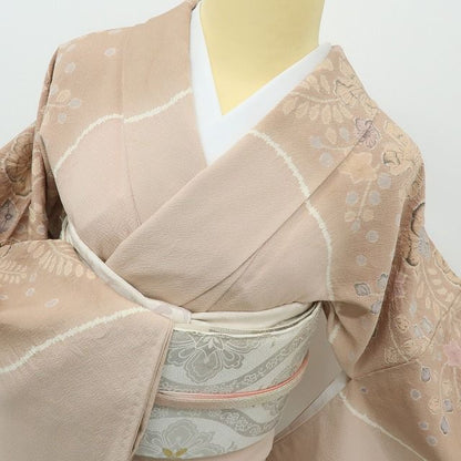 六花-RIKKA- 美品 正絹 辻が花 トールサイズ ローズダストに、大人のスパイス☆ 訪問着 着物 A6087