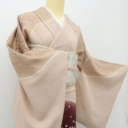 六花-RIKKA- 美品 正絹 辻が花 トールサイズ ローズダストに、大人のスパイス☆ 訪問着 着物 A6087