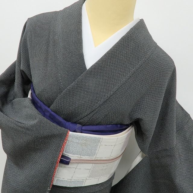 六花-RIKKA- 美品 正絹 伝統工芸士 黒岩秀硯落款 行儀 トールサイズ 黒に行儀、これぞ大人の粋！ 江戸小紋 着物 A6092
