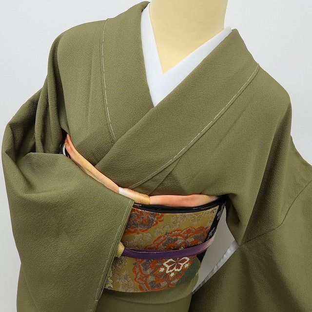 六花-RIKKA- 新品 正絹 前田仁仙落款 更紗 大人のモダンエレガンス、仁仙更紗☆ 仕付け糸付 付下げ 着物 A6094