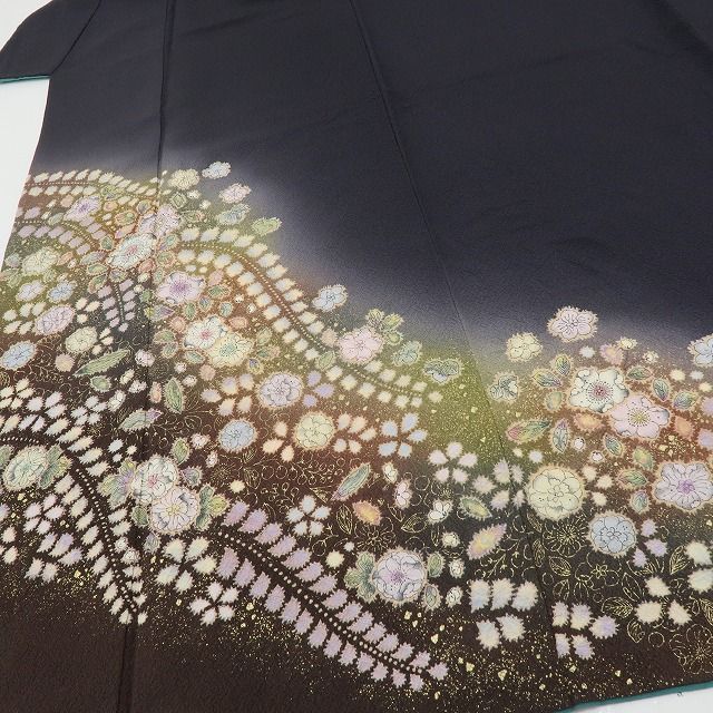 六花-RIKKA- 美品 正絹 やまと誂製 翠山工房 桐屋の辻が花 箔散らし 一生モノの辻ヶ花！ トールサイズ 訪問着 着物 A6095
