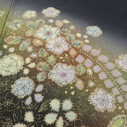 六花-RIKKA- 美品 正絹 やまと誂製 翠山工房 桐屋の辻が花 箔散らし 一生モノの辻ヶ花！ トールサイズ 訪問着 着物 A6095