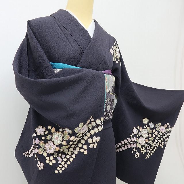 六花-RIKKA- 美品 正絹 やまと誂製 翠山工房 桐屋の辻が花 箔散らし 一生モノの辻ヶ花！ トールサイズ 訪問着 着物 A6095