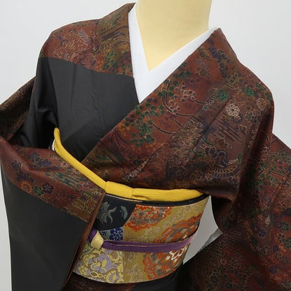 六花-RIKKA- 美品 正絹 前田仁仙落款 我が道を行く！伝統と異国情緒の融合☆ 大島紬 訪問着 着物 A6099