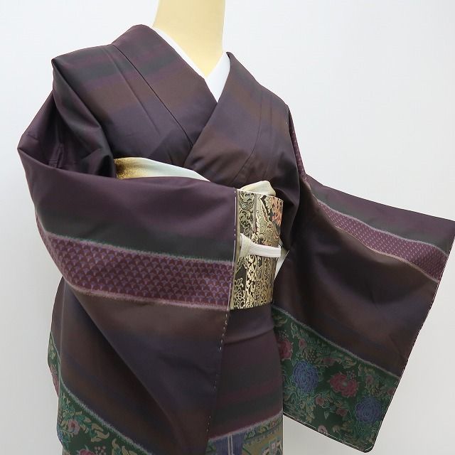 六花-RIKKA- 美品 正絹 前田仁仙落款 視線を奪うエキゾチック！ 大島紬 訪問着 着物 A6100