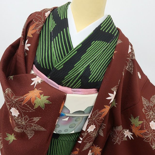 六花-RIKKA- 美品 正絹 紅葉 羽織る、秋の粋！ 長羽織 着物 A6104