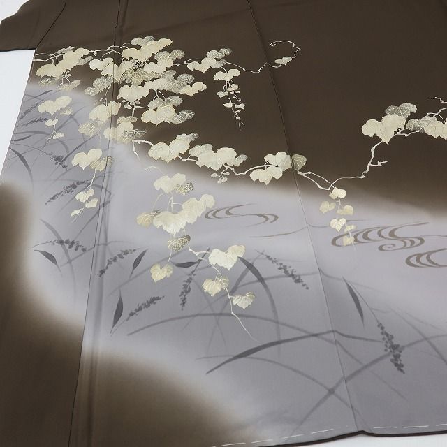 六花-RIKKA- 美品未着用 正絹 作家物落款 この蔦、ただものじゃない! 金駒刺繡 金彩 蔦 訪問着 着物 A6105