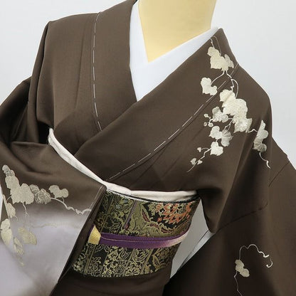 六花-RIKKA- 美品未着用 正絹 作家物落款 この蔦、ただものじゃない! 金駒刺繡 金彩 蔦 訪問着 着物 A6105