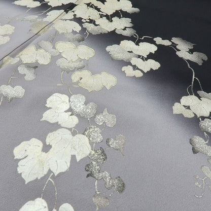 六花-RIKKA- 新品 正絹 金駒刺繡 金彩 蔦 仕付け糸付 ブラックに咲く、金の余韻☆ 訪問着 着物 A6106