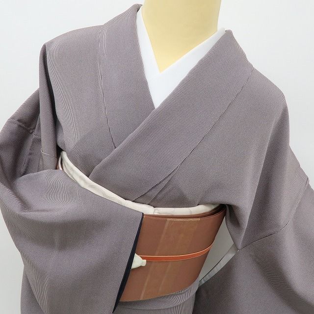 六花-RIKKA- 美品 正絹 万筋 無地と縞を同時に楽しむ感覚！ 江戸小紋 着物 A6109