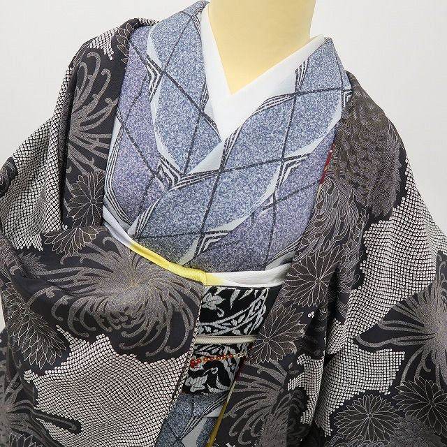 六花-RIKKA- 美品 正絹 菊 シックで片付かない、モードでポップな開花♪ 長羽織 着物 A6113