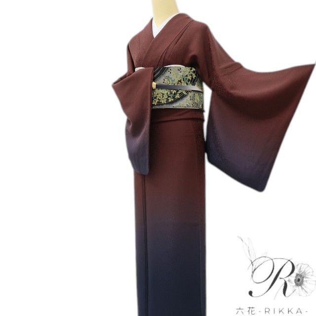 六花-RIKKA- 美品 正絹 コシノアヤコ トールサイズ 奥ゆかしく浮かび上がる、花唐草×桜唐草！ 付下げ 着物 A6119