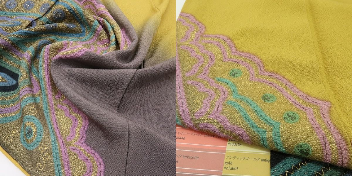 六花-RIKKA- 美品 正絹 トールサイズ レースに秘めた、異国の魔法☆ 訪問着 着物 A6123
