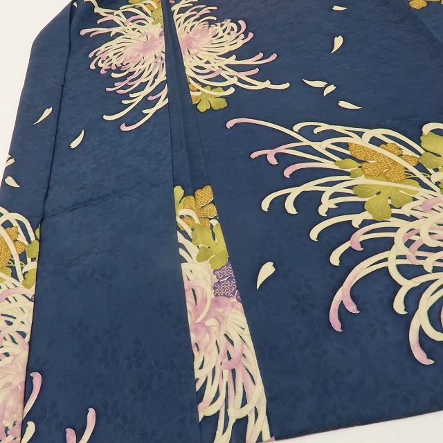 六花-RIKKA- 美品 正絹 乱菊 羽織紐付 丹後ちりめん 乱菊ドン！ドン！花盛り♪ 長羽織 着物 A6128