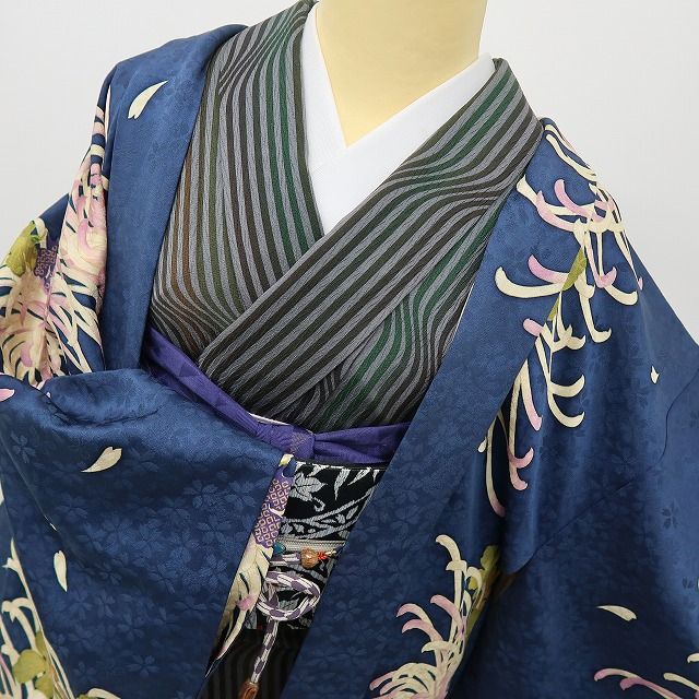 六花-RIKKA- 美品 正絹 乱菊 羽織紐付 丹後ちりめん 乱菊ドン！ドン！花盛り♪ 長羽織 着物 A6128