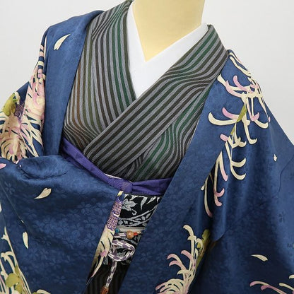 六花-RIKKA- 美品 正絹 乱菊 羽織紐付 丹後ちりめん 乱菊ドン！ドン！花盛り♪ 長羽織 着物 A6128