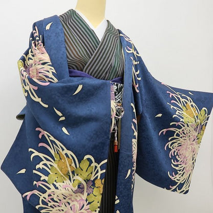 六花-RIKKA- 美品 正絹 乱菊 羽織紐付 丹後ちりめん 乱菊ドン！ドン！花盛り♪ 長羽織 着物 A6128