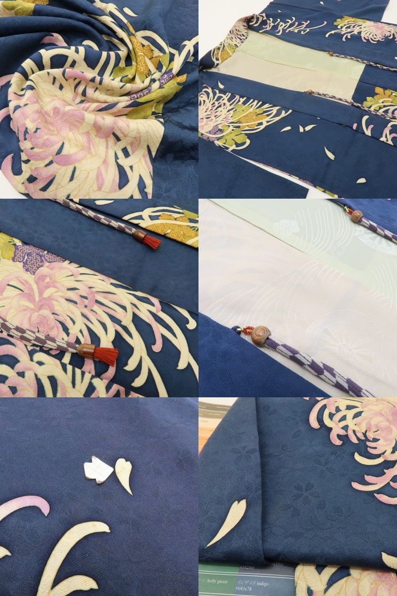六花-RIKKA- 美品 正絹 乱菊 羽織紐付 丹後ちりめん 乱菊ドン！ドン！花盛り♪ 長羽織 着物 A6128