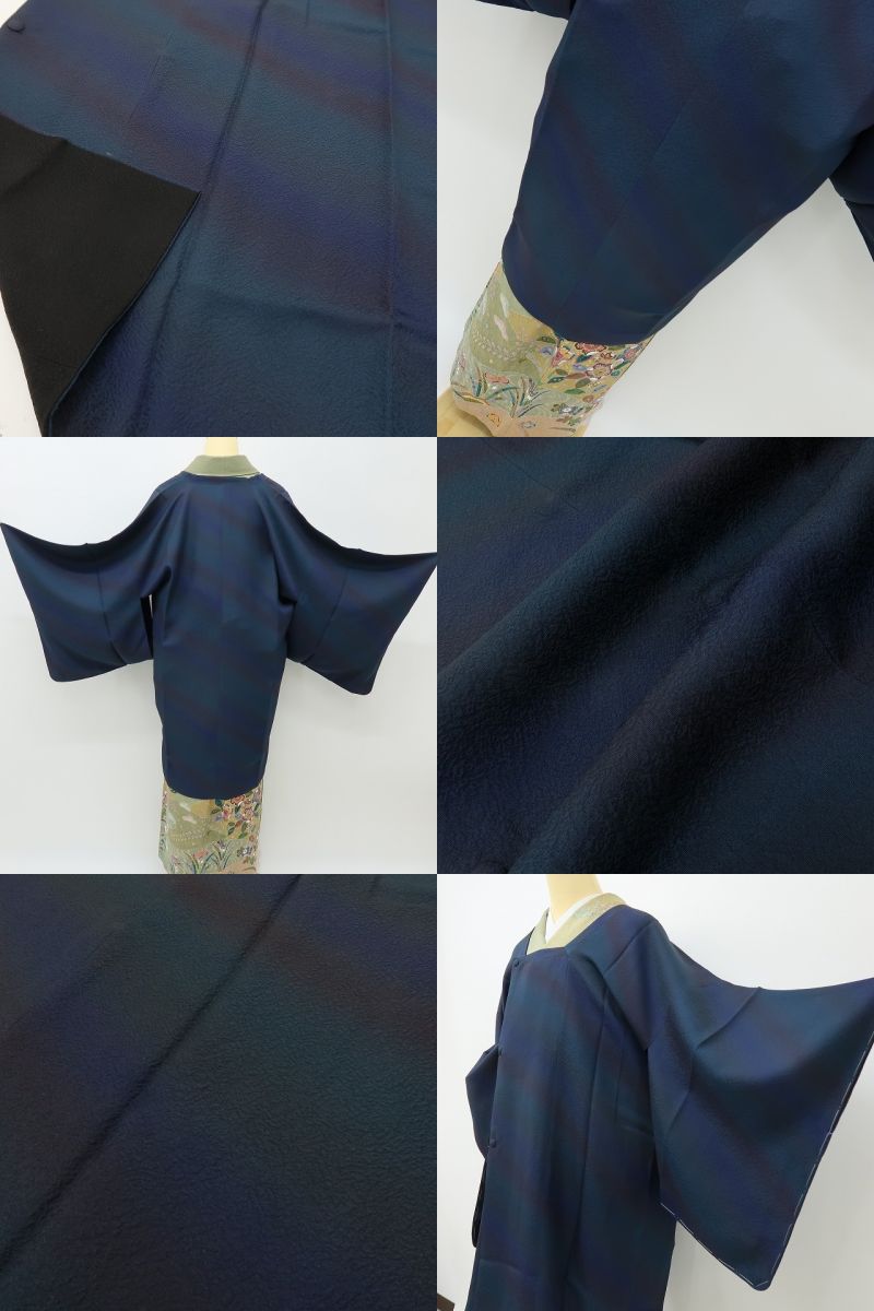 六花-RIKKA- 新品 正絹 暈し リバーシブル 一着で二度美しい！優美な暈しと粋な黒☆ 道行コート 着物 A6129