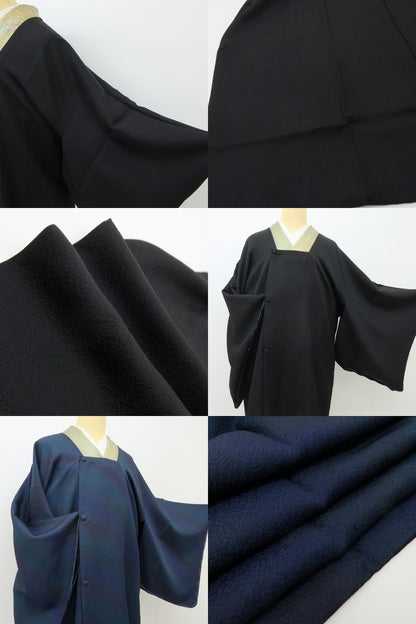 六花-RIKKA- 新品 正絹 暈し リバーシブル 一着で二度美しい！優美な暈しと粋な黒☆ 道行コート 着物 A6129