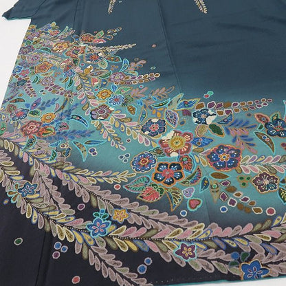 六花-RIKKA- 美品 正絹 絞り トールサイズ 深海に咲く花々に魅せられて♪ 訪問着 着物 A6131